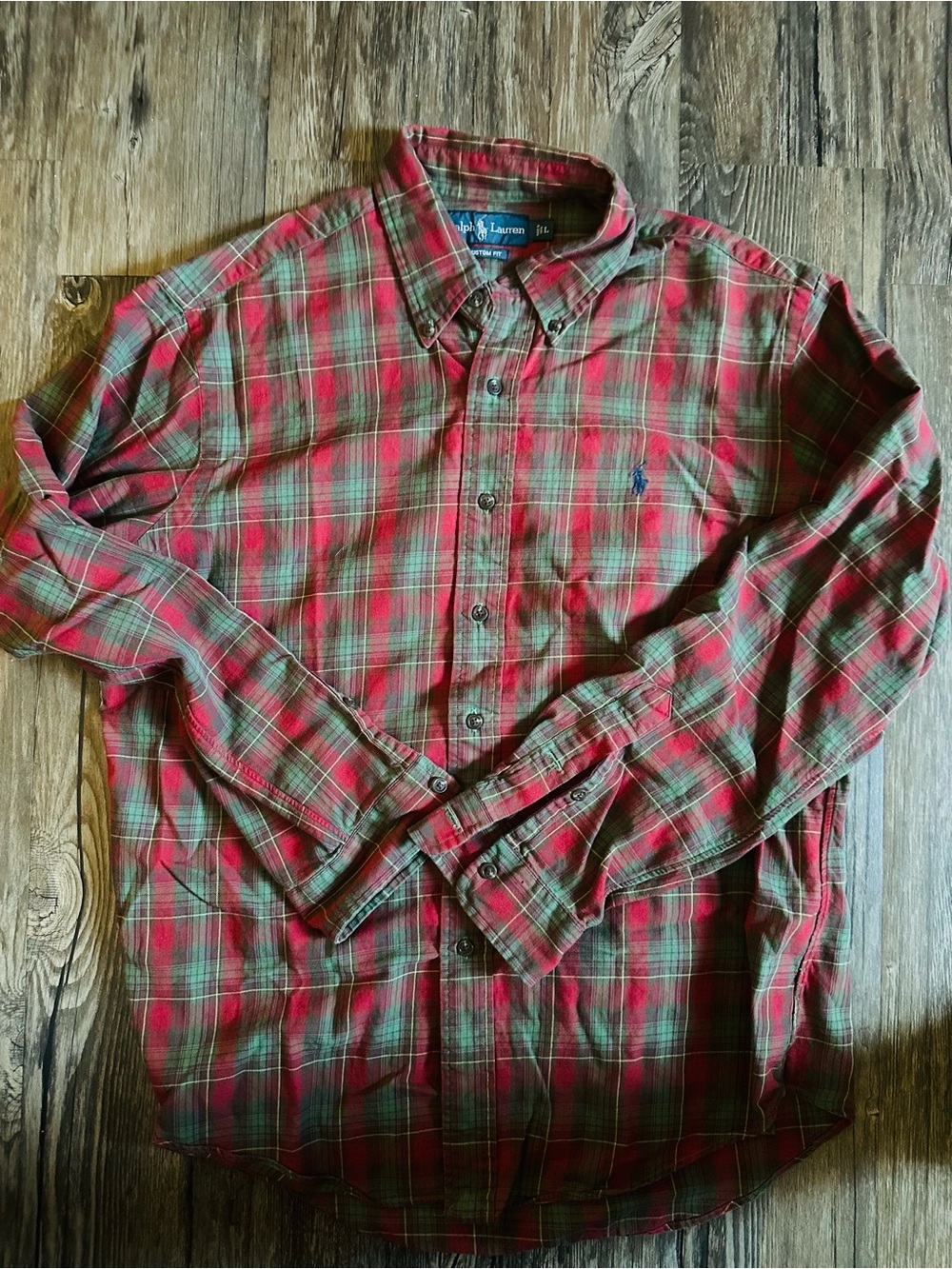 Ralph Lauren Red & Green Plaid Button-Down Shirt